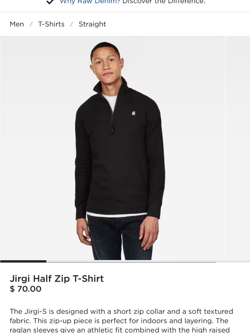 G-Star RAW Jirgi-S Half Zip Long Sleeve Black Men’s